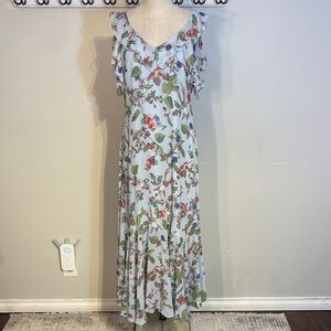 Nanette Lepore Floral hummingbird pattern Maxi Dress